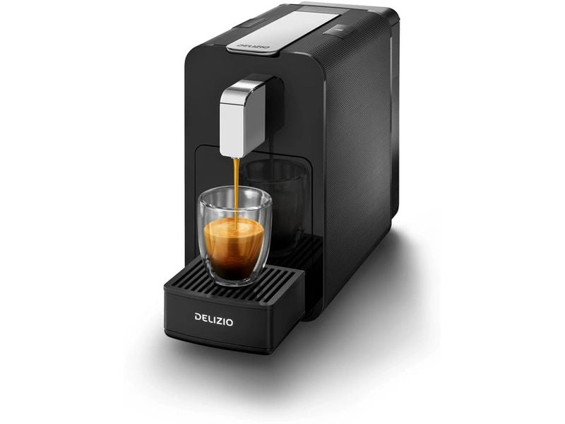 Delizio | Kapselmas. Viva Elega. Black Chrome | 1455W, 0.8L Tank, 19bar, 6 Einstellungen