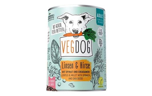 Vegdog, Nassfutter Adult Linsen und Hirse 4