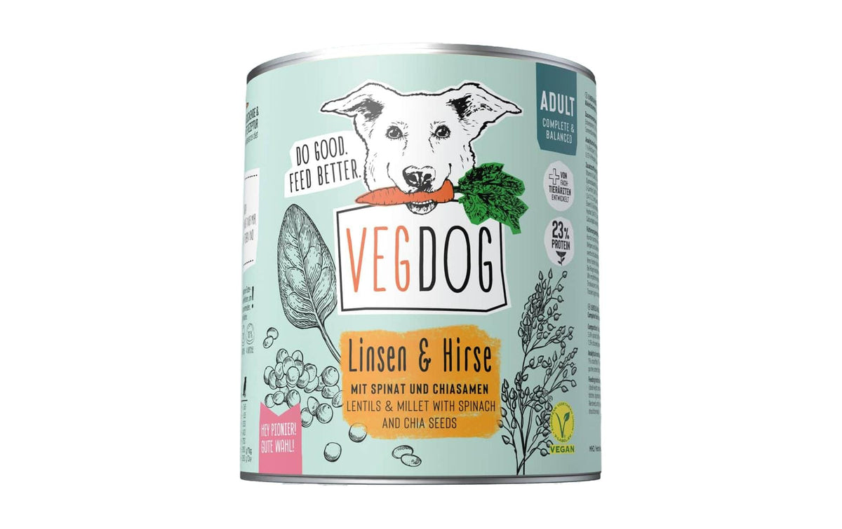Vegdog, Nassfutter Adult Linsen und Hirse 8