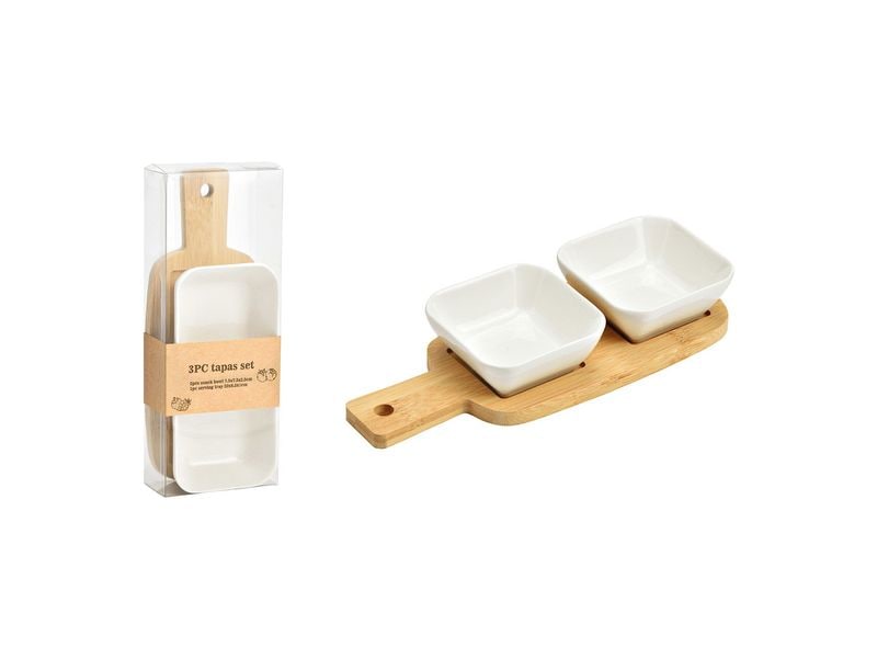 G. Wurm | Servierplatte Tapas | Bambus, 7x3x7cm/22x1x8cm