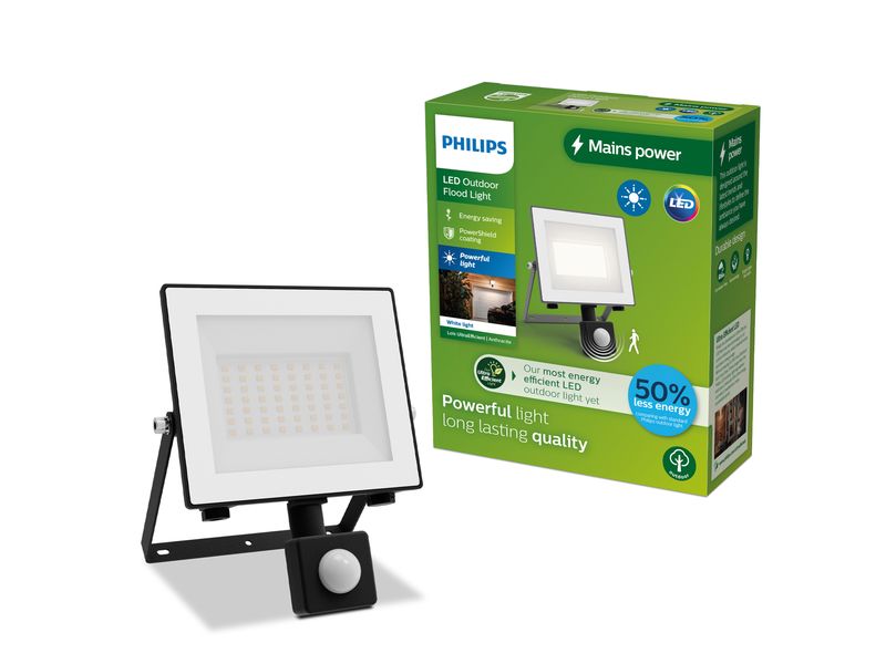 Philips | Ultra-Efficient Flutlicht Lois | 14W, 3000K, 2600lm, IP65, Bewegungssensor