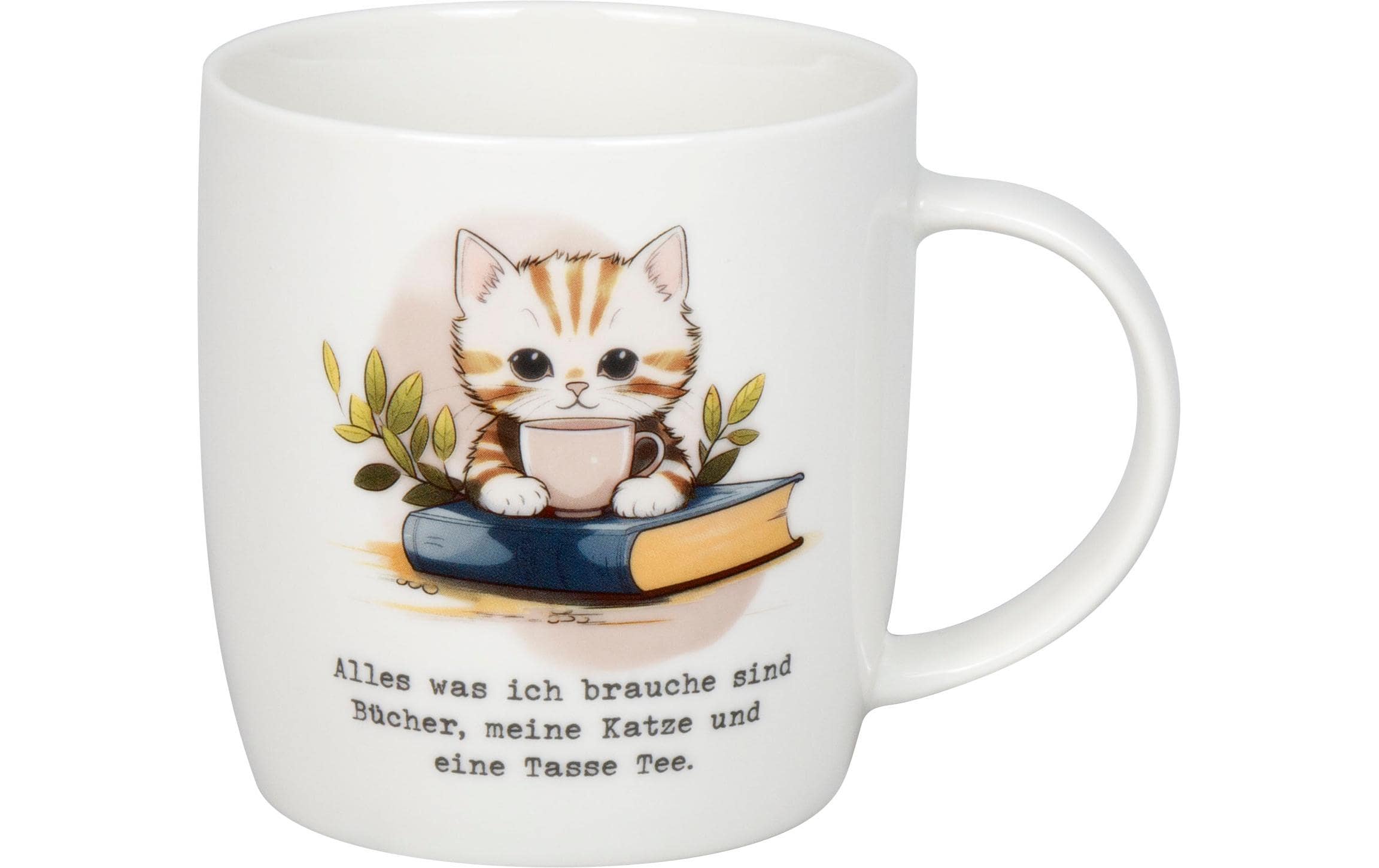 Könitz Becher Bücher, Katze & Tee
