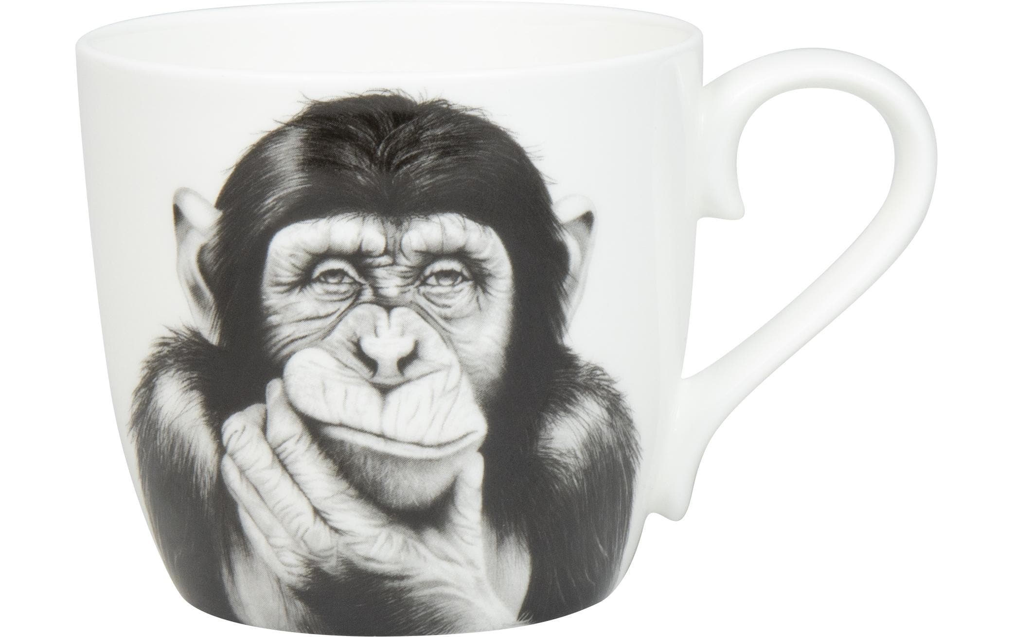Könitz Bone China Becher Denkender Affe