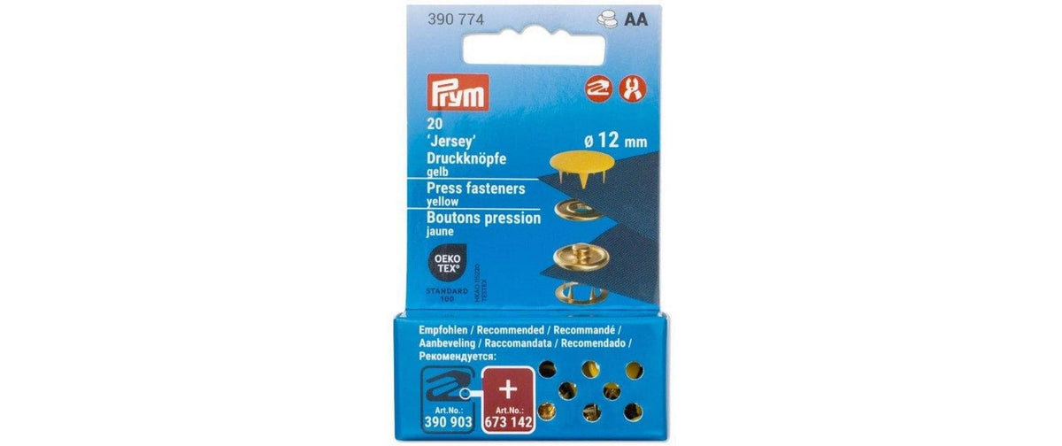 Prym Druckknöpfe Jersey, gelb