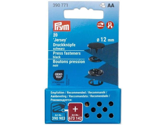 Prym | Druckknöpfe Jersey, schwarz | 12 mm