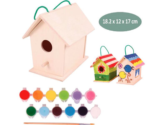 Spielba Holzspielwaren | Spielba Vogelhaus zum Bemalen