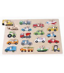 Spielba Holzspielwaren | Spielba Puzzle Fahrzeuge gross mit Griffli