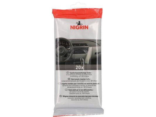NIGRIN | Kunststoffpflege-Tücher | 20 Stück