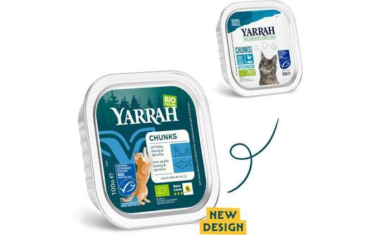 Yarrah, Bio-Nassfutter Bio Chunks mit Huhn