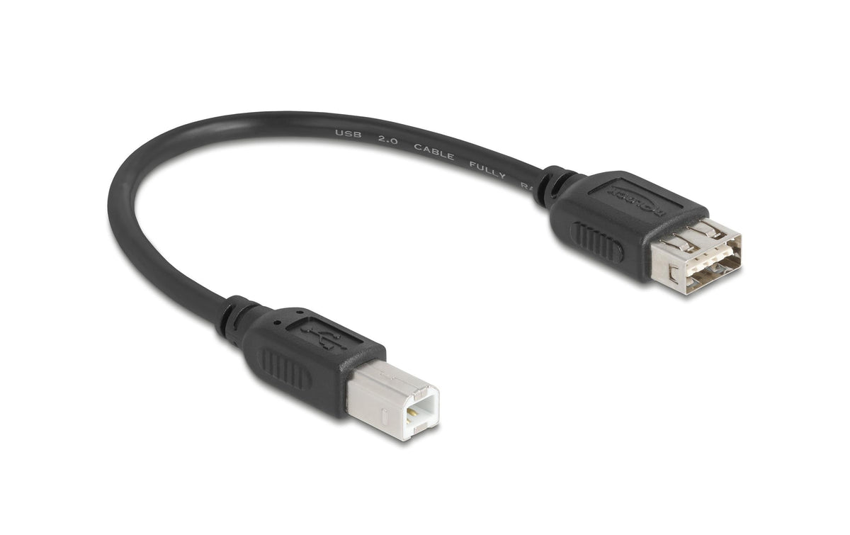 Delock, USB 2.0-Kabel USB A - USB B 0.2 m