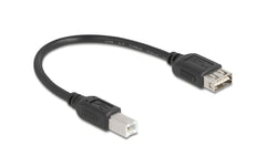 Delock, USB 2.0-Kabel USB A - USB B 0.2 m