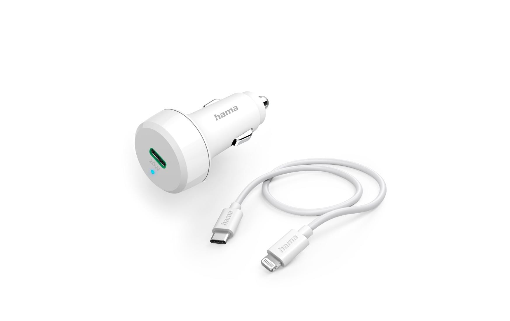 Hama Car Charger Lightning 20W White