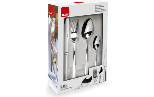 Ibili | Besteckset 24-teilig aus Edelstahl | Cubiertos