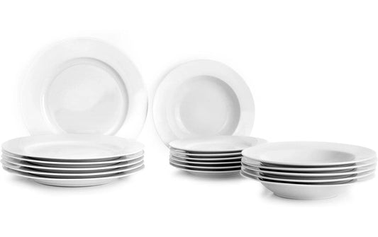 Ibili | 18teiliges Set Teller Castilla weiss | 20.3+23.2+27 cm