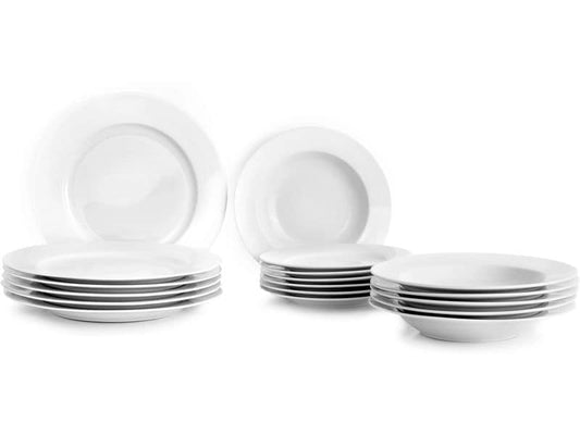 Ibili | 18teiliges Set Teller Castilla weiss | 20.3+23.2+27 cm