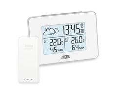ADE | Wetterstation mit Funk-Aussensensor | weiss, mit DCF-Funkuhr