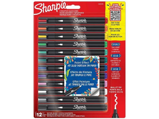 Sharpie | Marker Creative Acryl | Rundspitze, farbig, 12 Stk