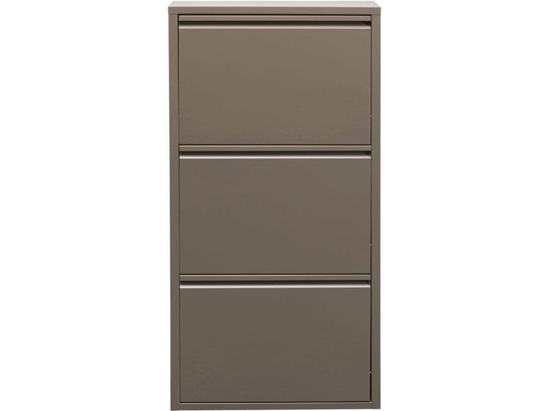 Kare | Schuhschrank Caruso 3er, Taupe | 103 x 50 x 14 cm, Stahlblech, 6 P. Schuhe