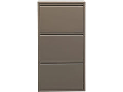 Kare | Schuhschrank Caruso 3er, Taupe | 103 x 50 x 14 cm, Stahlblech, 6 P. Schuhe