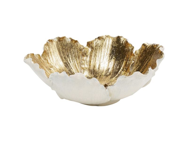 Kare | Dekoschale Flower Bloom | Creme Gold Ø20cm
