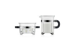 Bodum | Chambord Zucker + Milch Set | 2-teilig, Glas, Edelstahl Chrom