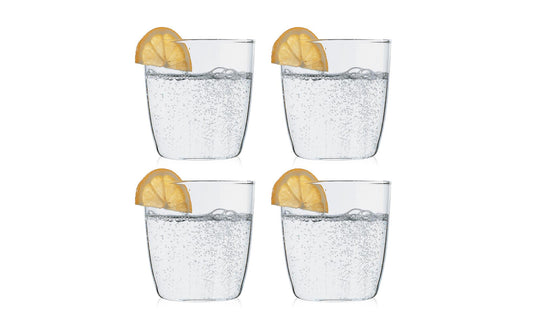 Bodum | Kvadrant Trinkglas mittel | 4er Set, Kunststoff, 0.35 Liter