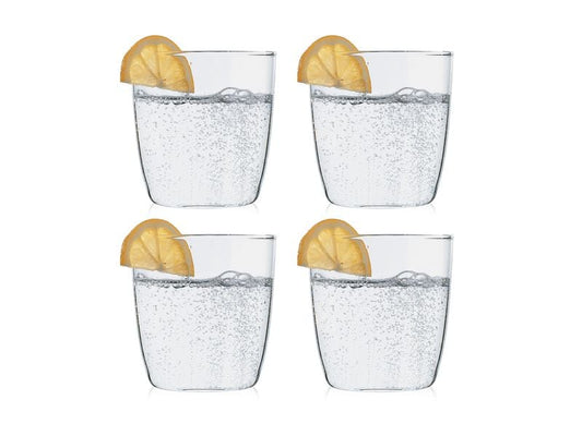 Bodum | Kvadrant Trinkglas mittel | 4er Set, Kunststoff, 0.35 Liter