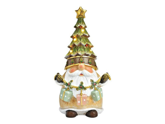G. Wurm | Wichtel mit Tannenbaum | 11x23x10cm, exkl. 2xAAA