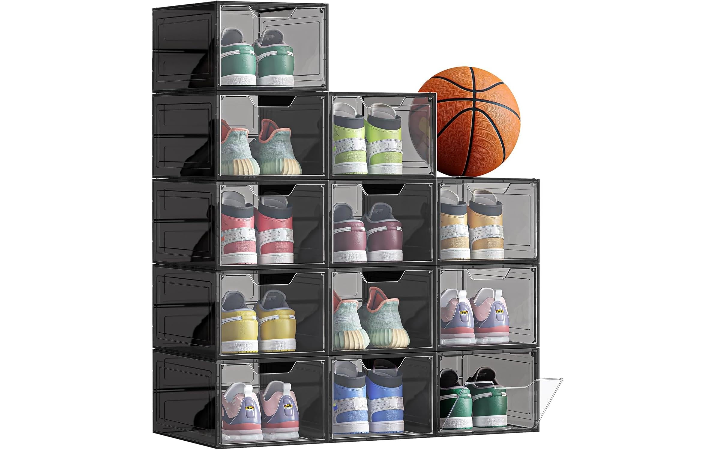 Songmics Schuhboxen stapelbar, 12er Set