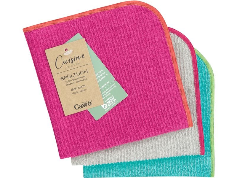 Cawö | Spültuch Trio | pink/türkis