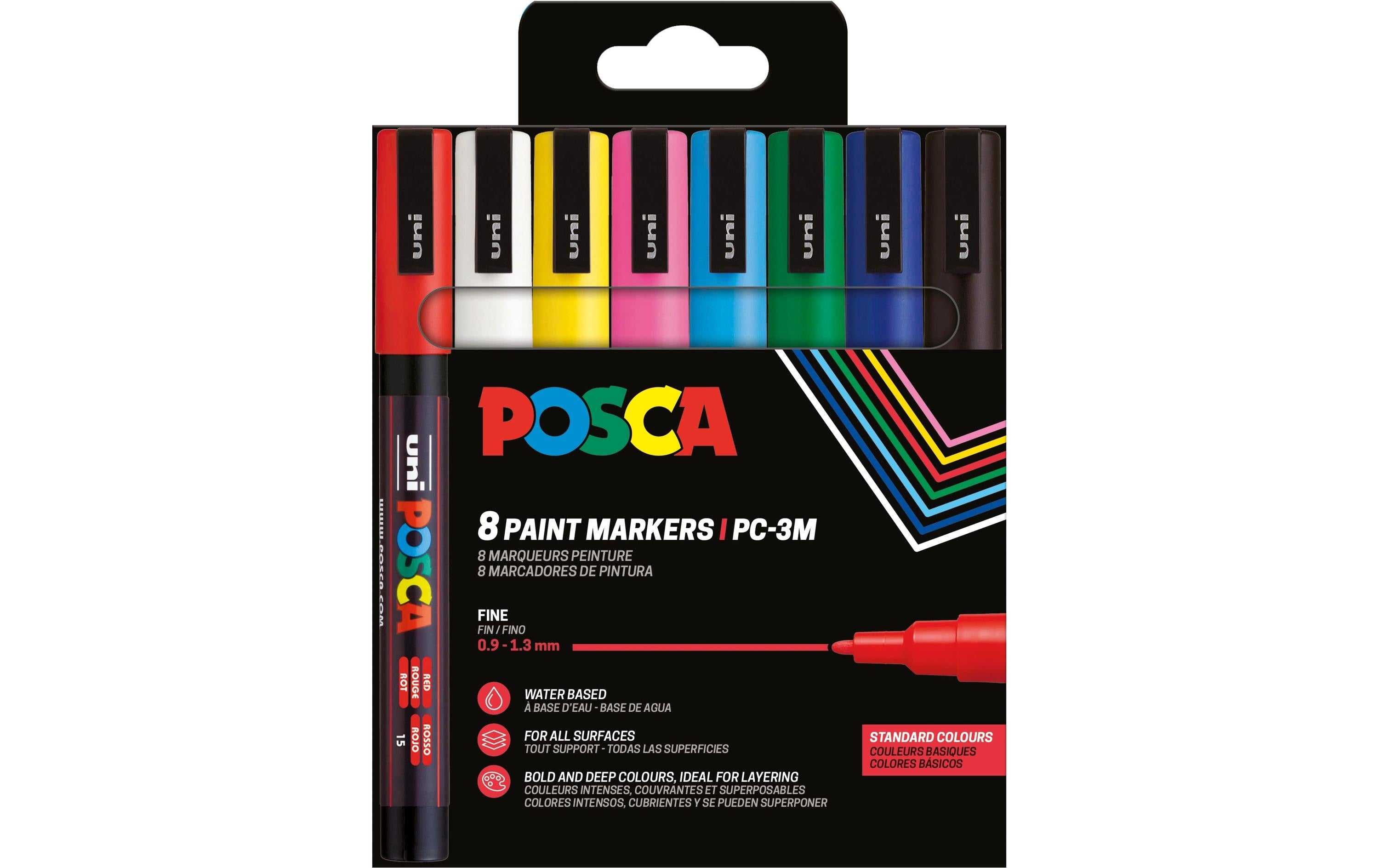 Uni, Permanent-Marker POSCA 0.9 - 1.3 mm, 8
