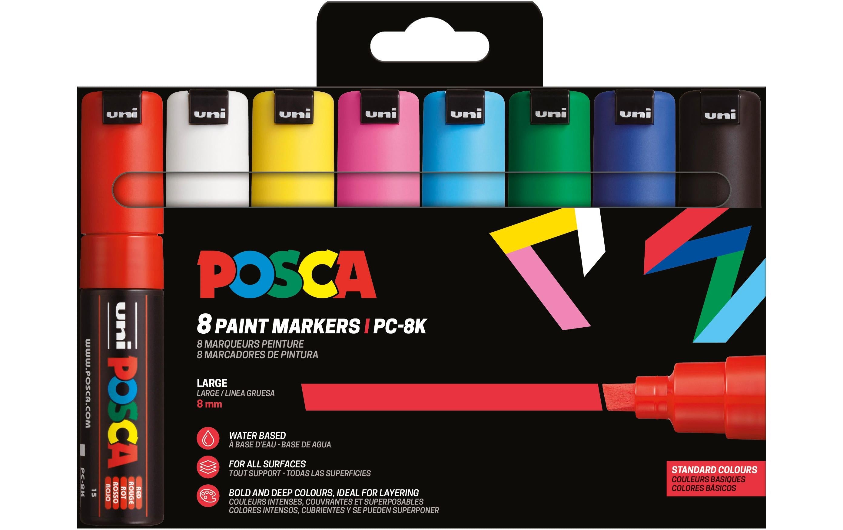 Uni, Permanent-Marker POSCA 8 mm, 8 Stück