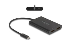 Delock Adapter USB-C zu 2x DP 4K/USB-C PD
