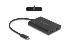Delock | Adapter USB-C zu 2x HDMI/USB-C PD | DisplayLink, 4K 60Hz, USB PD 3.0