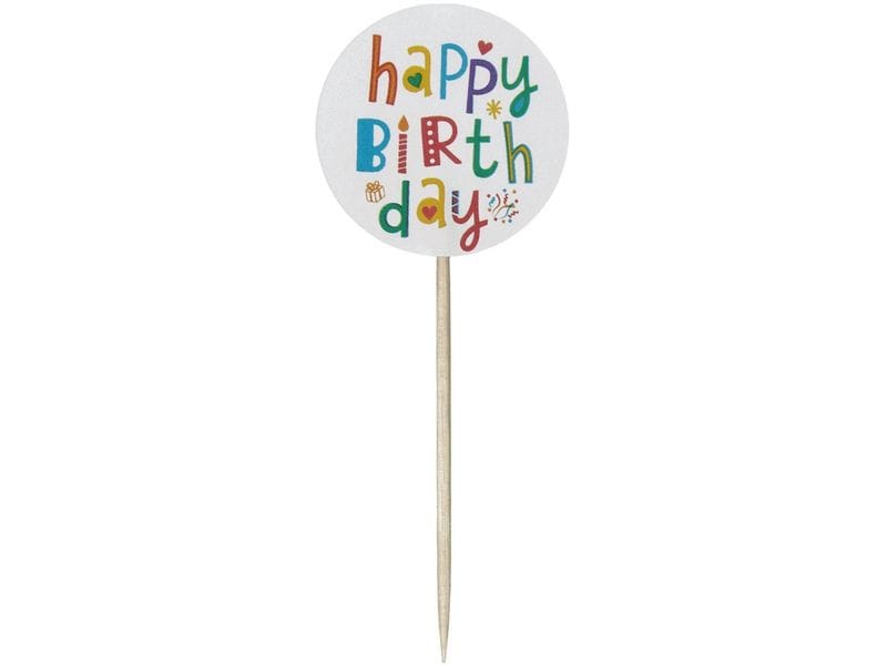 Demmler | Deko Picker Happy Birthday | 12 Stk, 35x85mm