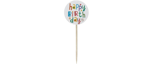Demmler | Deko Picker Happy Birthday | 12 Stk, 35x85mm