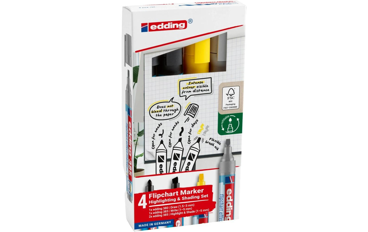 edding e-385 Flipchartmarker Set E-4