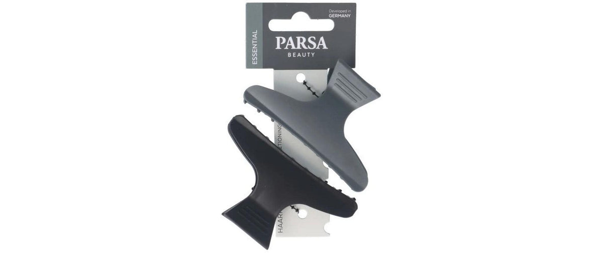 PARSA Haarabteilklammern, schwarz, grau