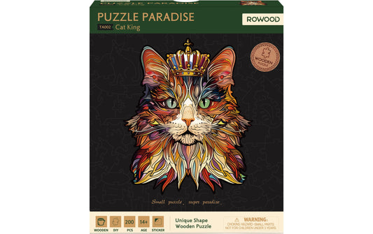 Rowood | Katzenkönig 3D-Puzzle | Puzzle: 200 Teile, Alter 6-99, Robotime