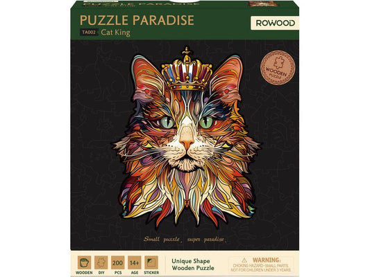 Rowood | Katzenkönig 3D-Puzzle | Puzzle: 200 Teile, Alter 6-99, Robotime