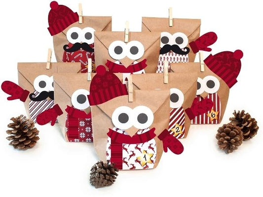 Pajoma | Bastelset Christmas Owl red | 24 Tüten