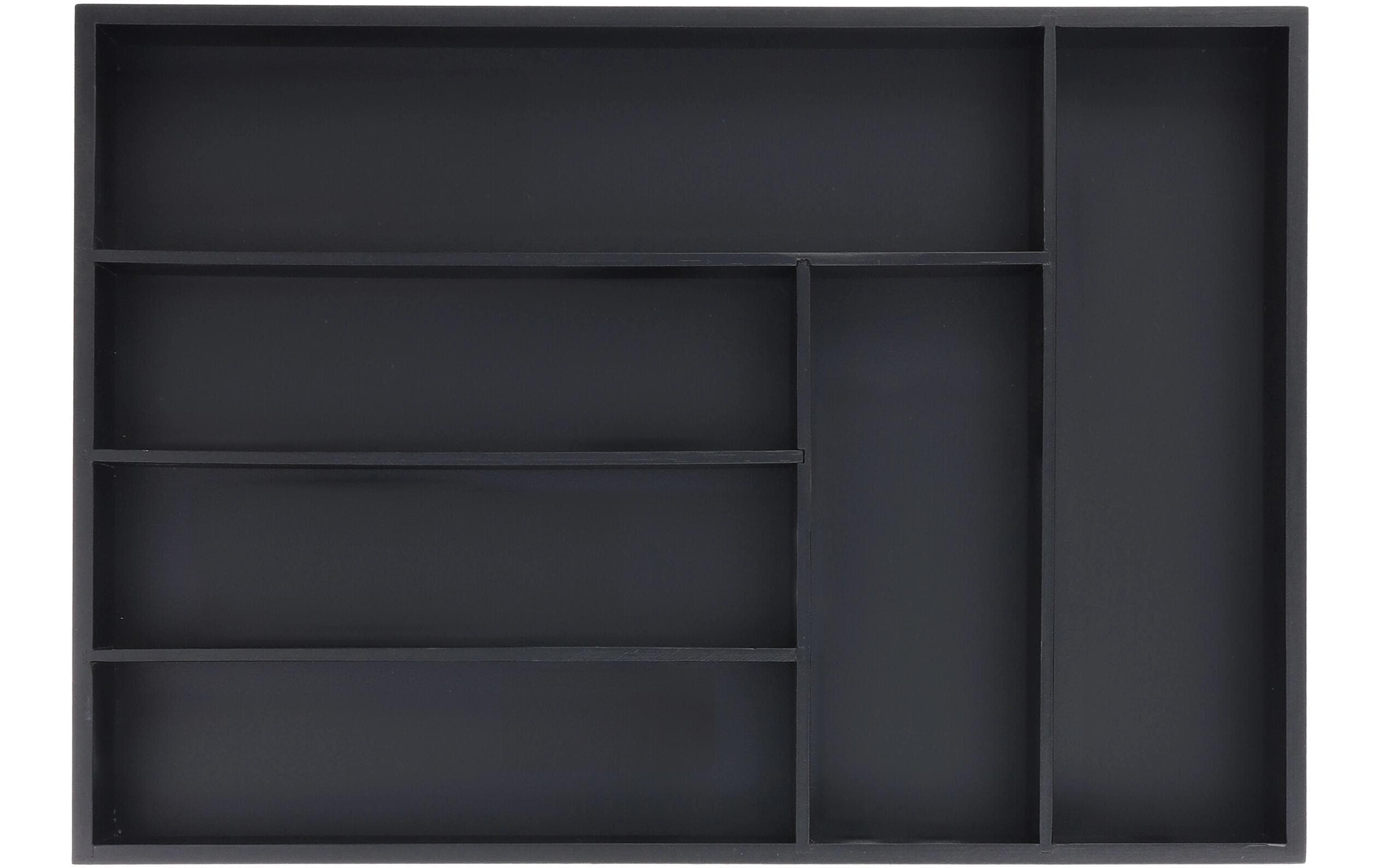 relaxdays, Besteckkasten 6 Fächer Schwarz