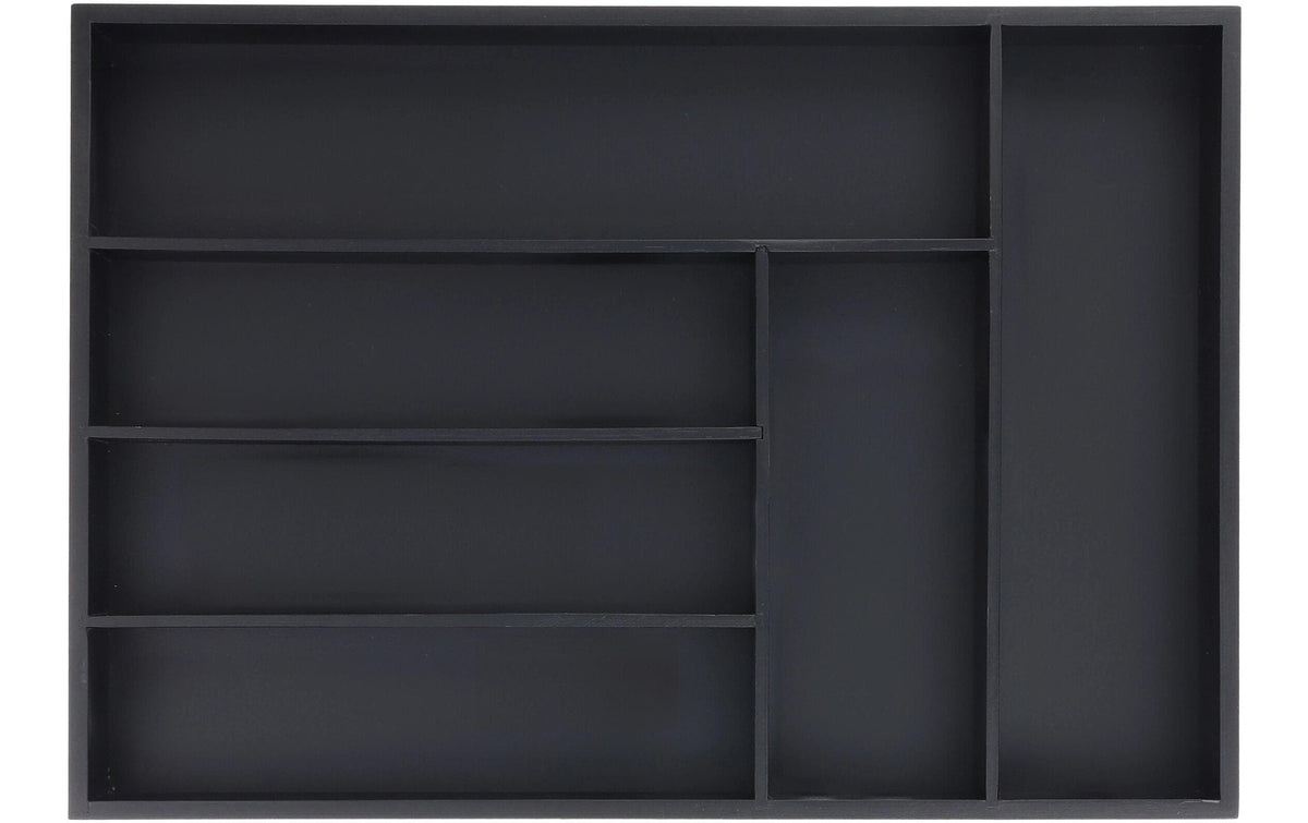 relaxdays, Besteckkasten 6 Fächer Schwarz