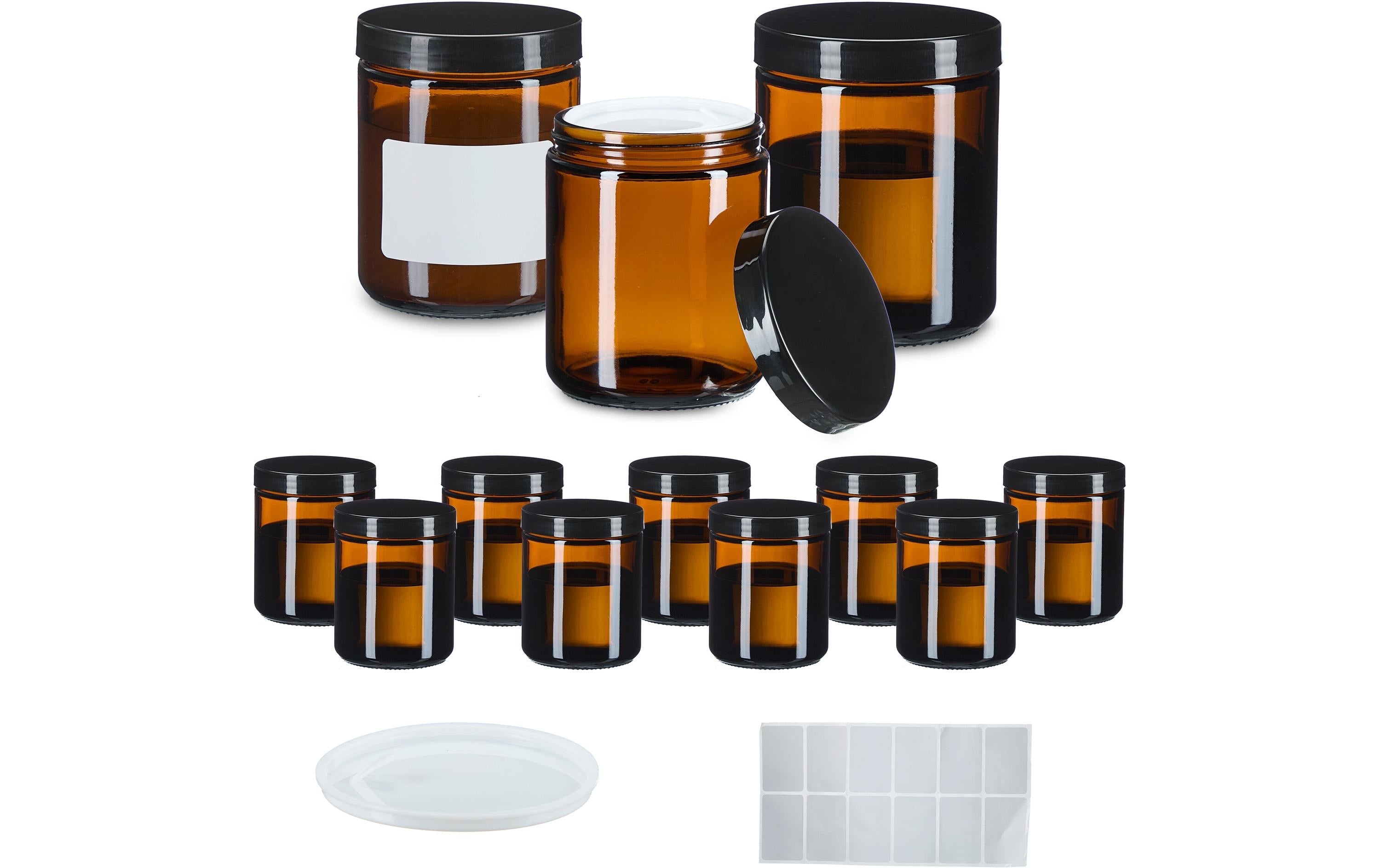 relaxdays Braunglas Salbentiegel 240 ml