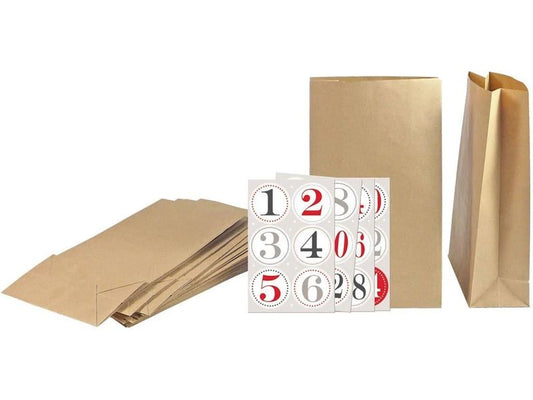Braun + Company | B+C Adventskalender Set Nature | 24 Tüten, 50-teilig