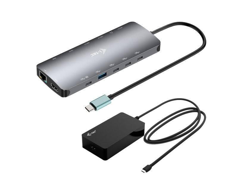 i-tec | USB-C Metal Nano 3x Display Dock | 2x HDMI 1x USB-C, USB-C Charger 140W
