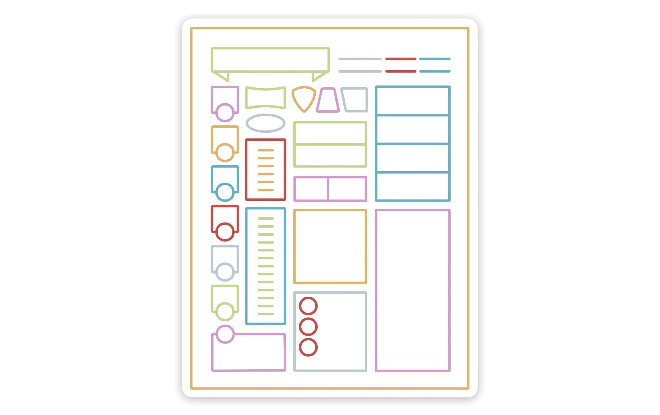 Minimal Character Sheet Sticker