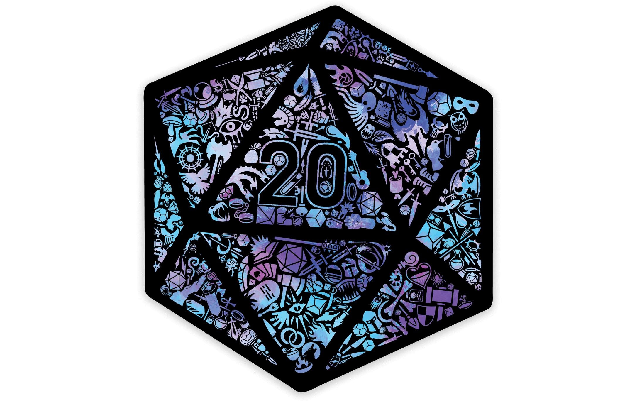 Holographic Mosaic D20 Sticker