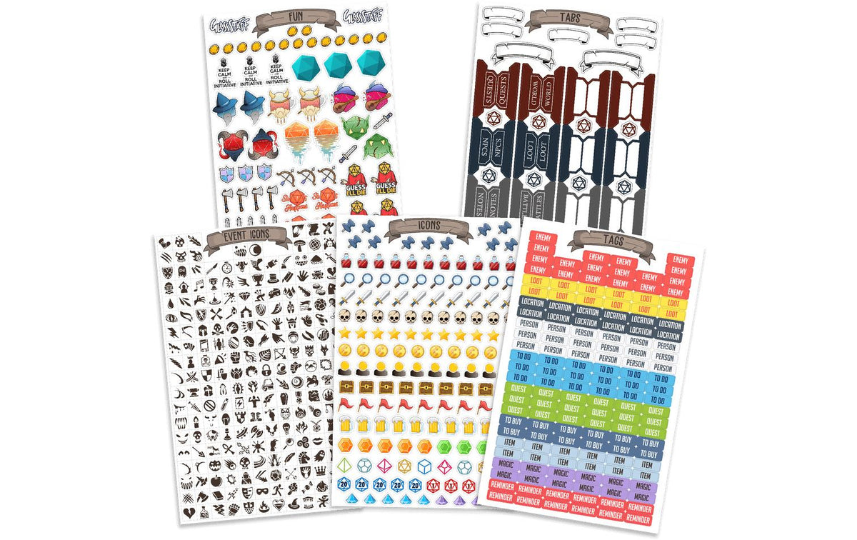 Sticker TTRPG Notizbuch Ministicker