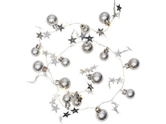 Star Trading | LED Lichterkette Stern silber | 10 LED, Bat: 3xAA m Timer, Zul 50cm L:90cm